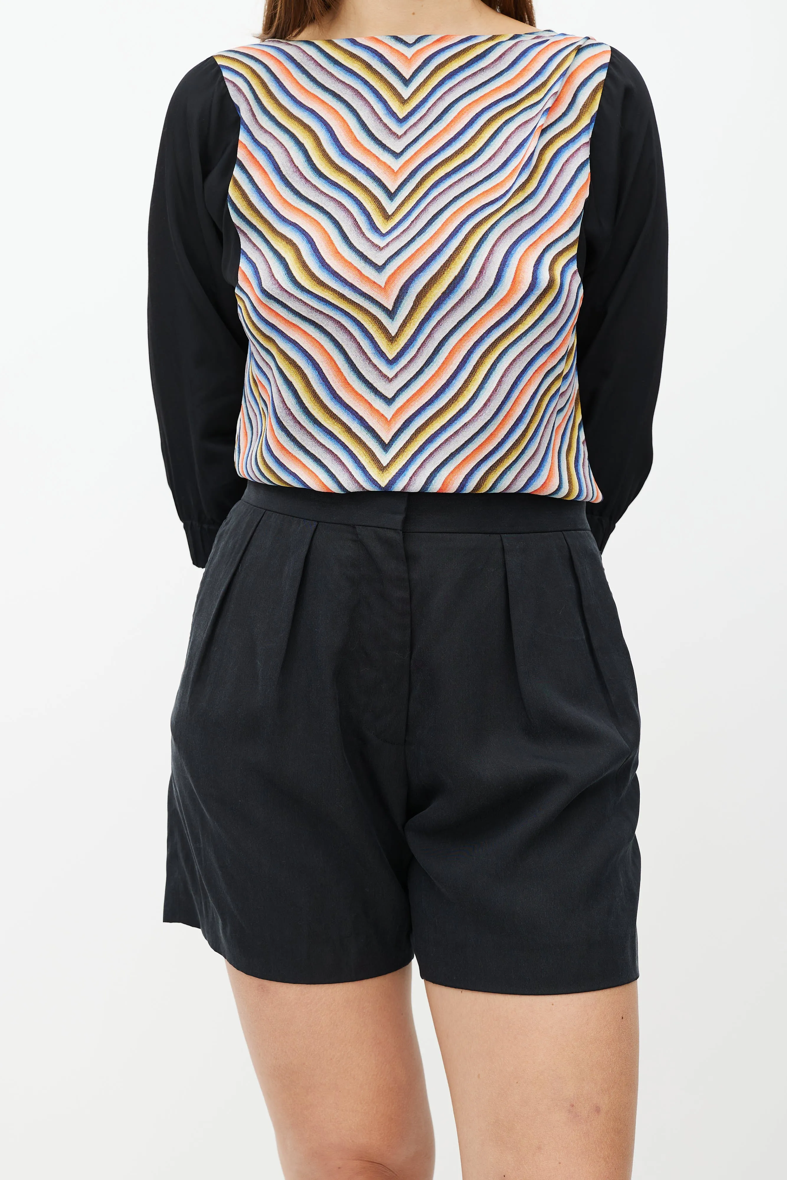 Black High Waisted Pleated Short