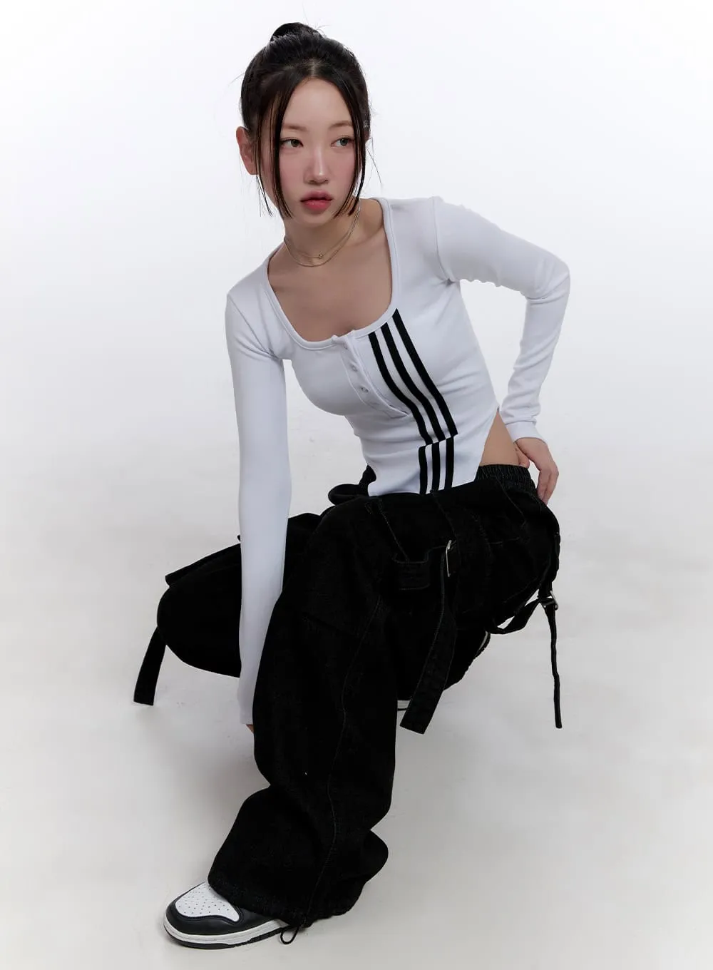 Cargo Denim Baggy Pants CJ509
