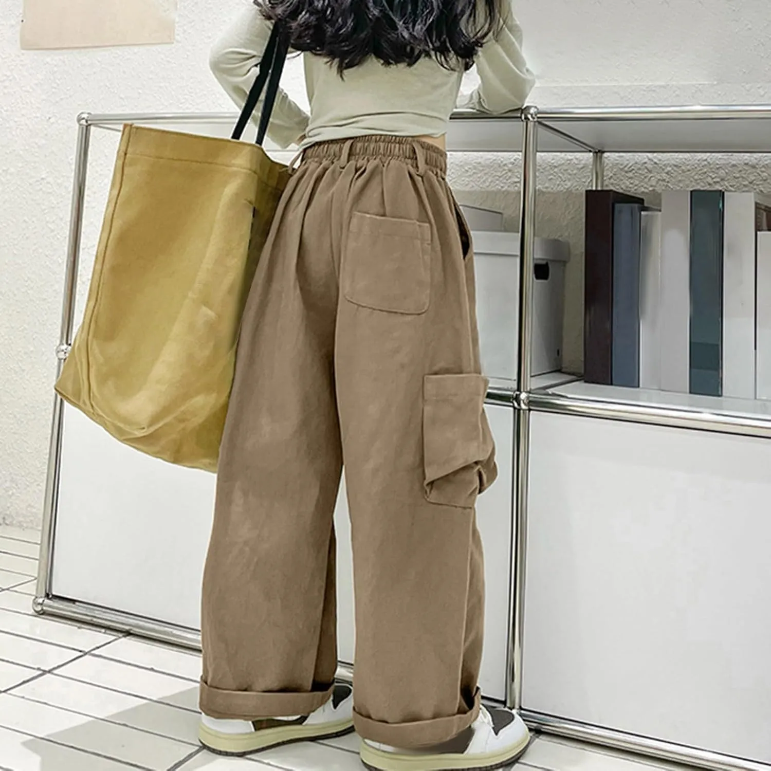 Cargo Pants for Teen Girls Kids Girls Baggy Jeans Star Print Loose Denim Wide Leg Pants Girls Uniform Pants