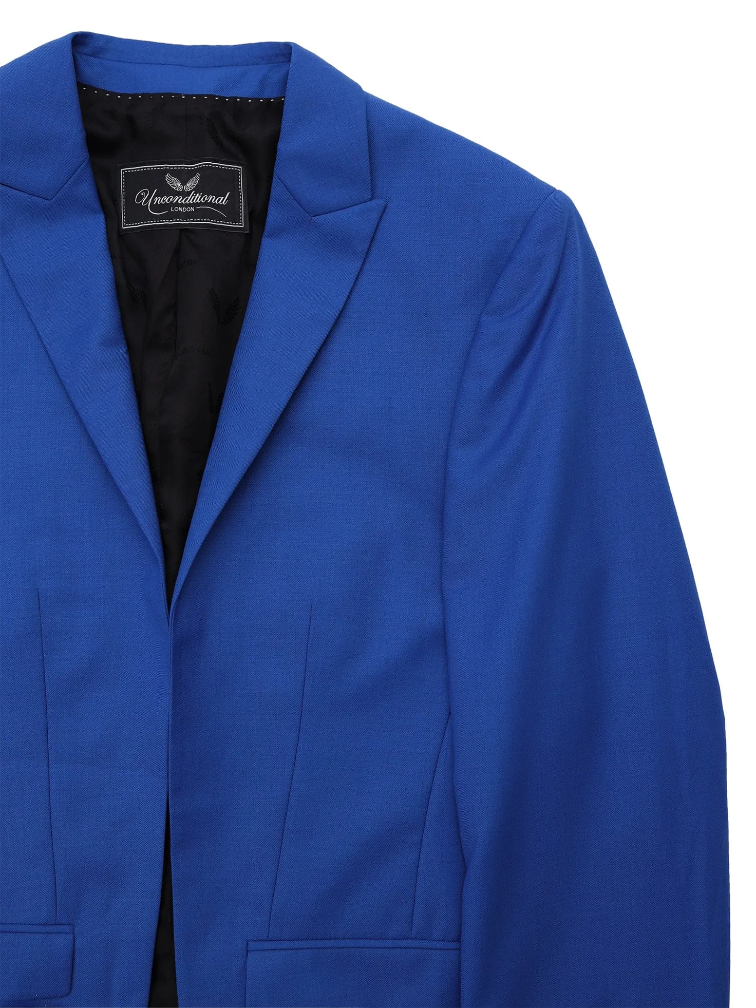 Cobalt Blue Cutaway Wool Blazer
