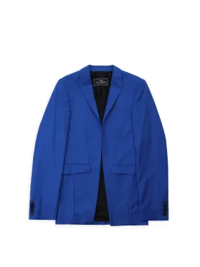 Cobalt Blue Cutaway Wool Blazer