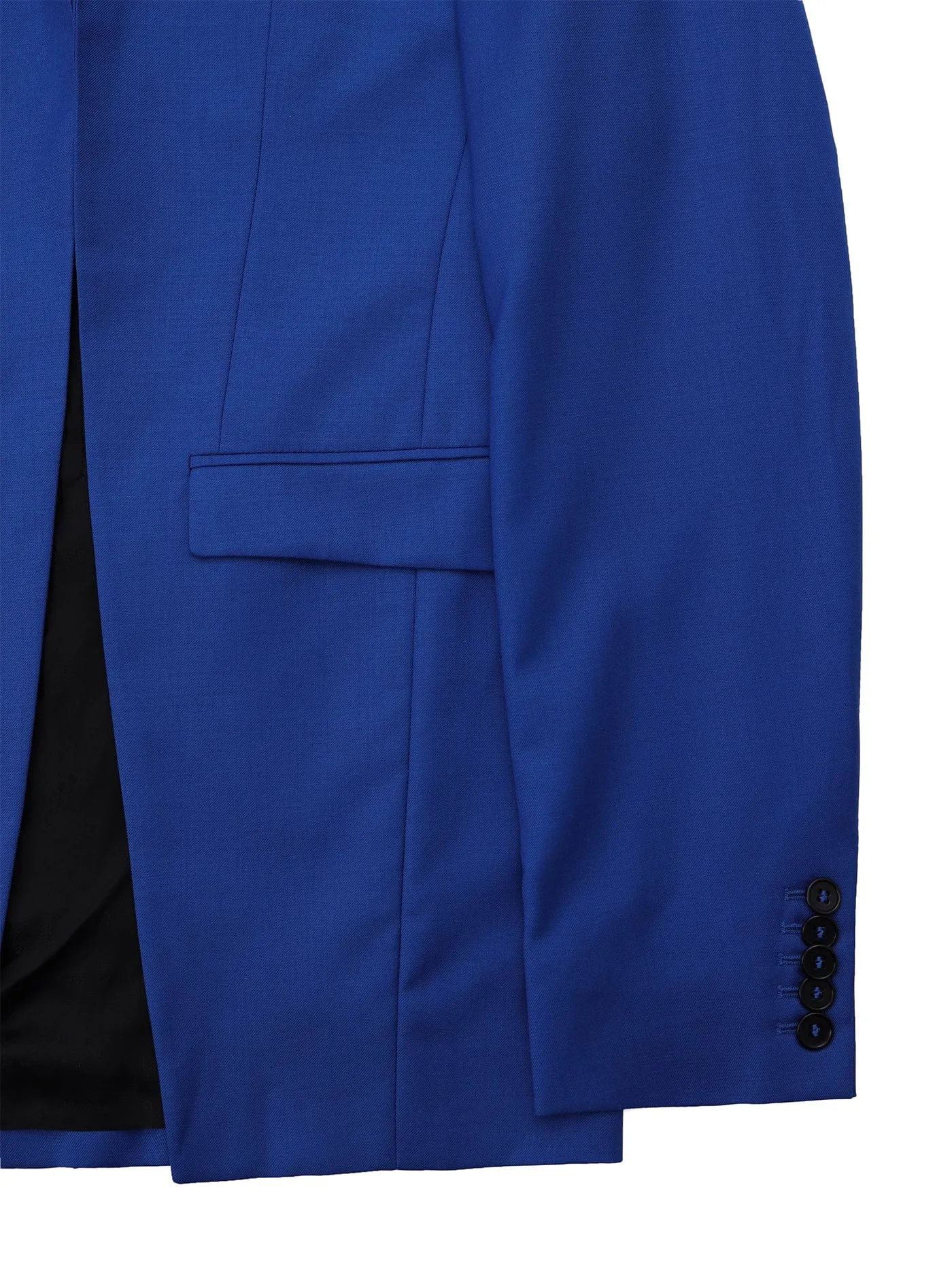 Cobalt Blue Cutaway Wool Blazer