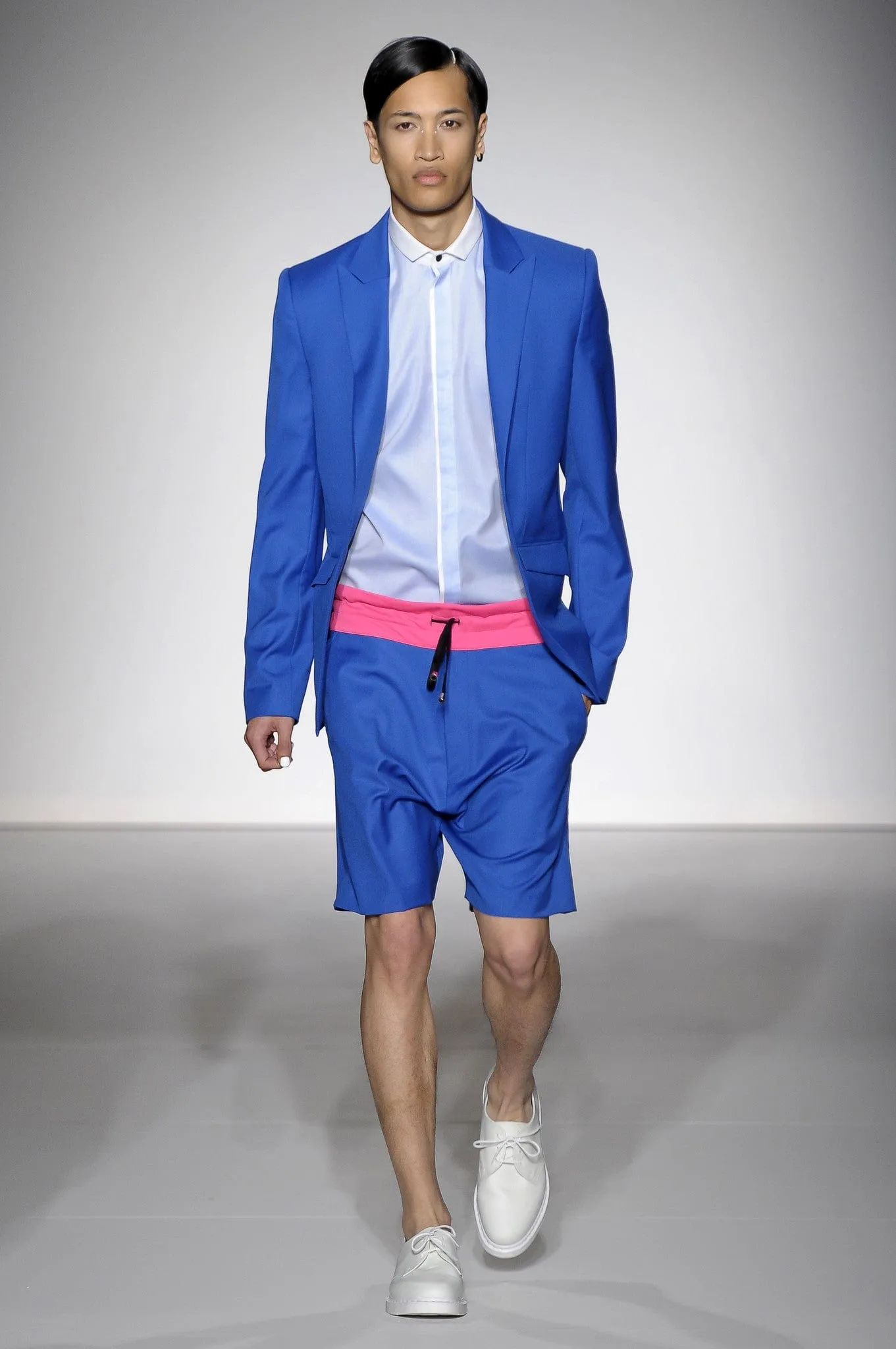 Cobalt Blue Cutaway Wool Blazer