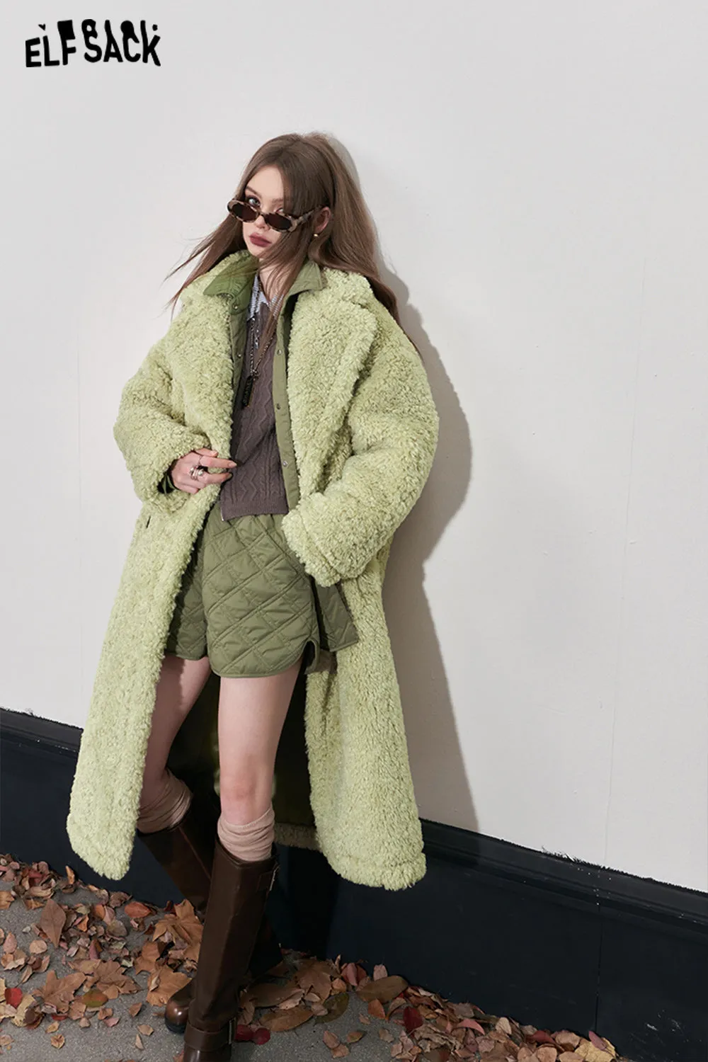 ELFSACK Y2K 2OOOs Korean Fashion Coats Women 2023 Winter Warm Long Outwears