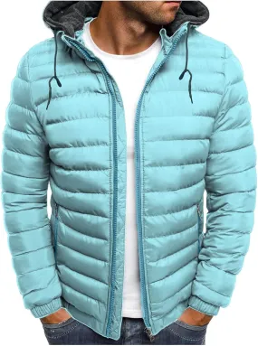JIEMUXIU Mens Winter Warm Jackets Lightweight Puffer Jackets Zip up Padded Coat Packable Down Jacket Quilted Insulated Jacket