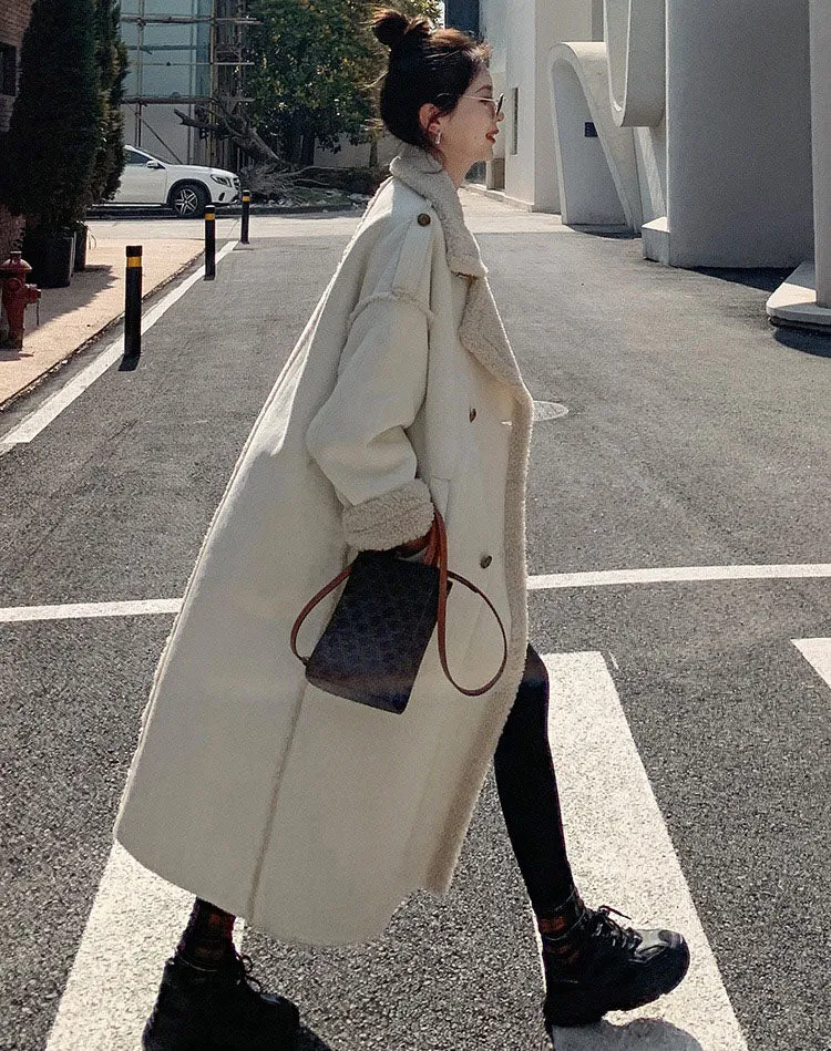 Lamb Wool Hot High-End Velvet Thickened Cotton Women's Coat