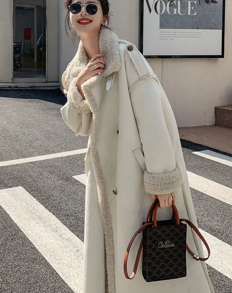Lamb Wool Hot High-End Velvet Thickened Cotton Women's Coat