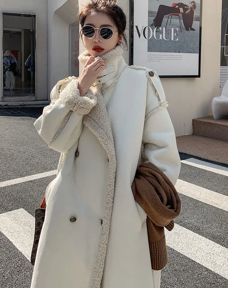 Lamb Wool Hot High-End Velvet Thickened Cotton Women's Coat
