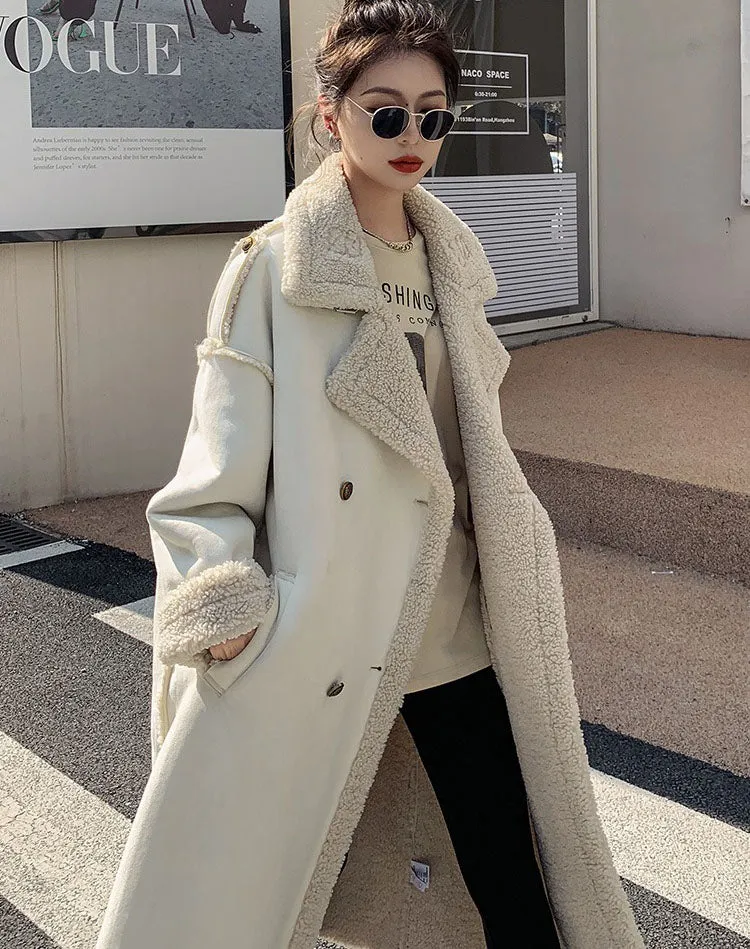 Lamb Wool Hot High-End Velvet Thickened Cotton Women's Coat