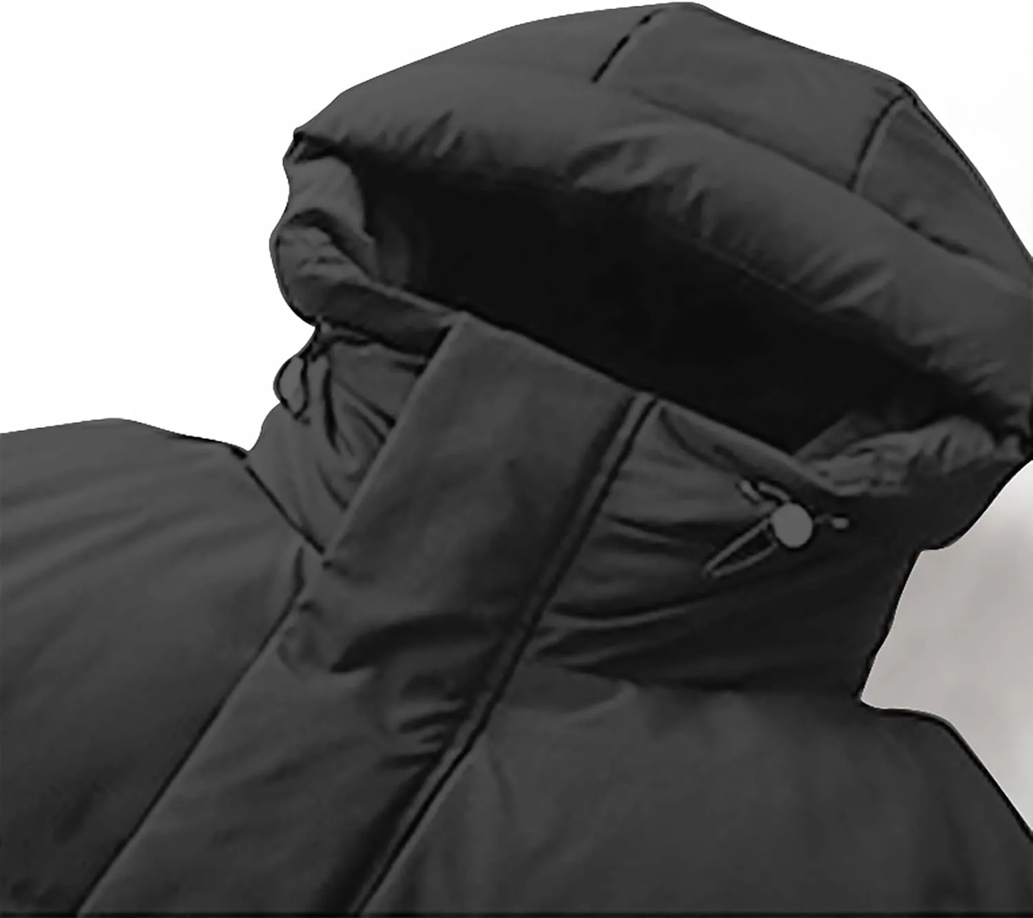 Long Puffer Jacket Men Hooded Down Coat Quilted Insulated Jacket Windproof Winter Coat Warm Overcoat Thicken Coat