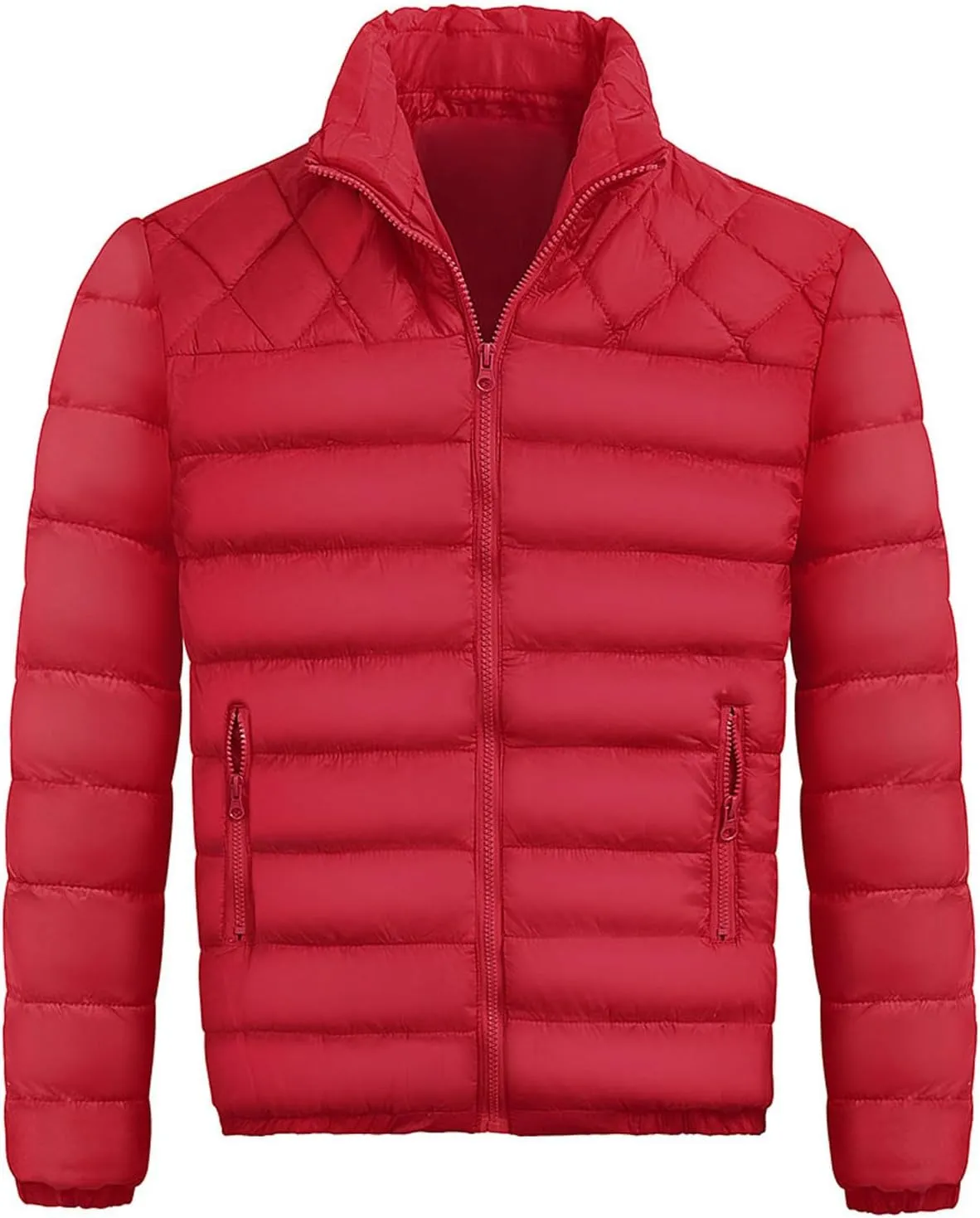 Men's Jackets Puffer Jacket Quilted Down Alternative Full Zip Casual Coat Thick Windbreaker Outwear Jackets, S-3XL