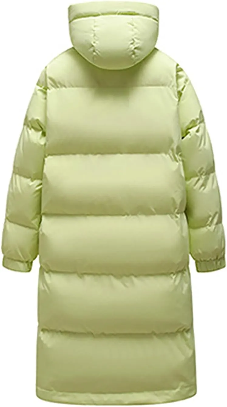 Mens Puffer Jacket Long Winter Coat Hooded Down Jacket Warm Parka Jacket Quilted Insulated Jacket Windproof Coat