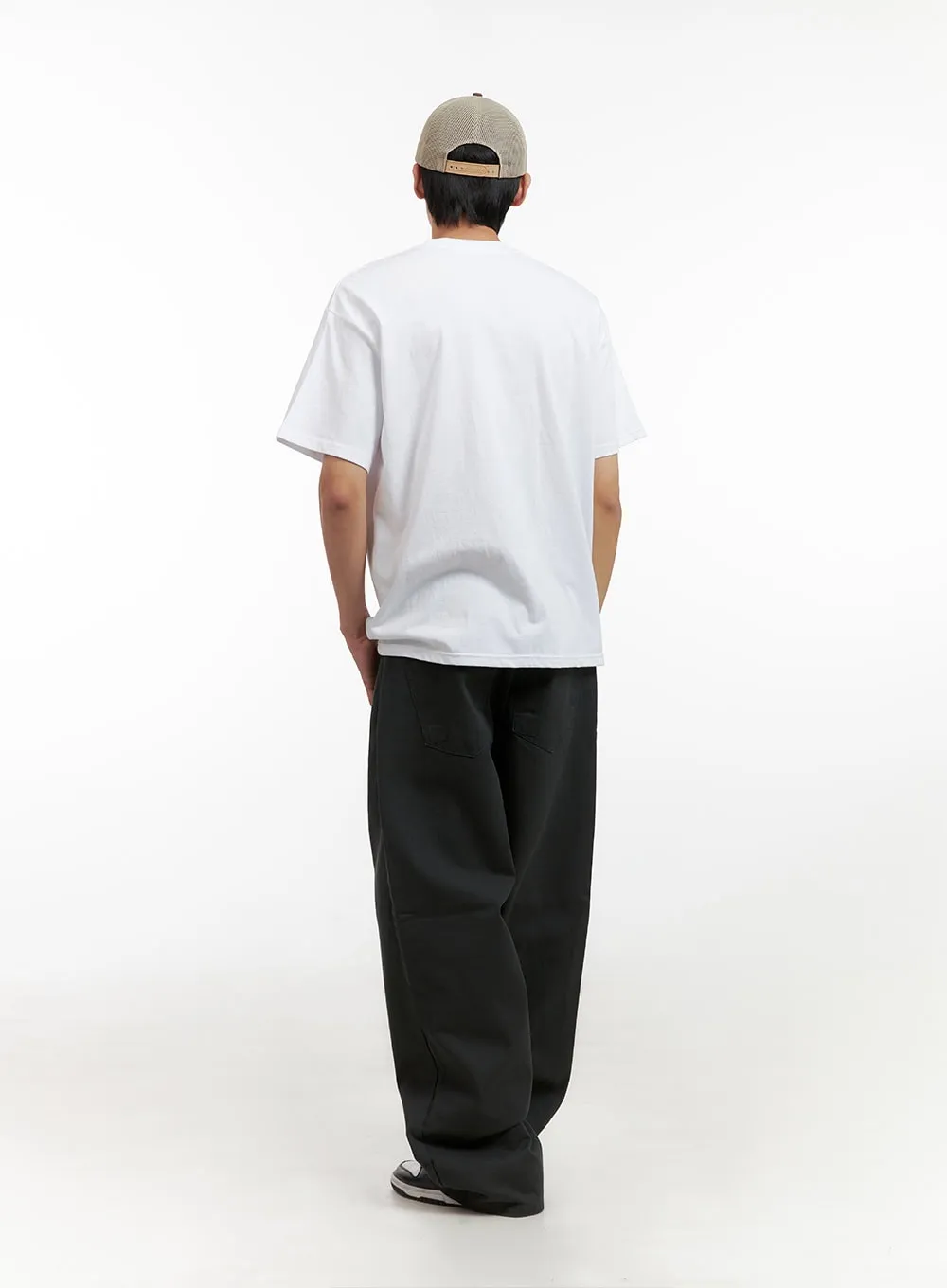 Men's Solid Cotton Baggy Pants IL404