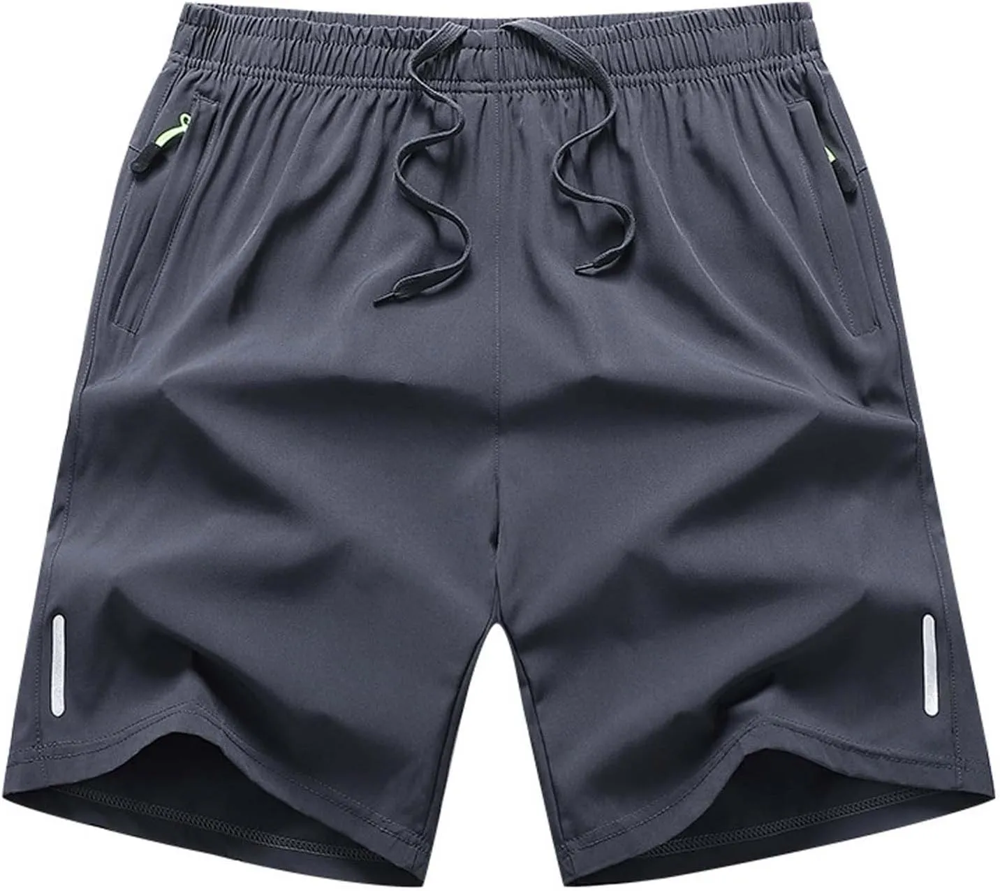 Men's Workout Athletic Running Shorts Quick Dry 7 Inch Lightweight Shorts Summer Straight Beach Shorts with Zipper Pockets