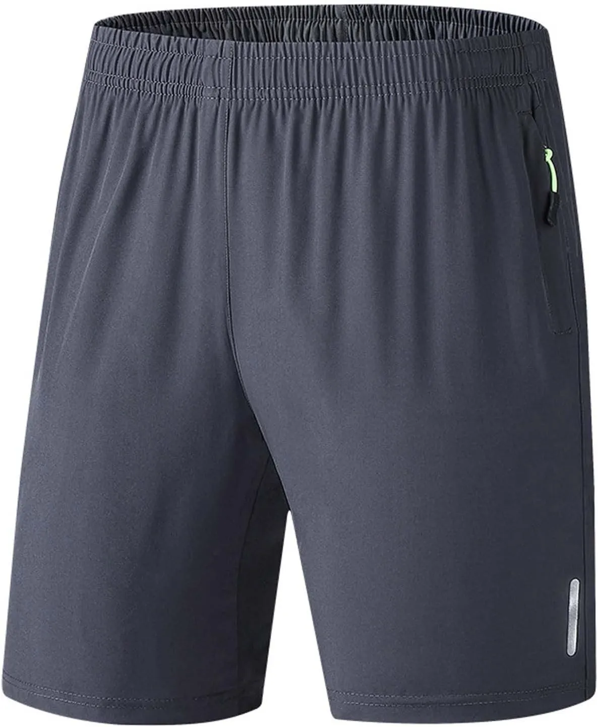 Men's Workout Athletic Running Shorts Quick Dry 7 Inch Lightweight Shorts Summer Straight Beach Shorts with Zipper Pockets