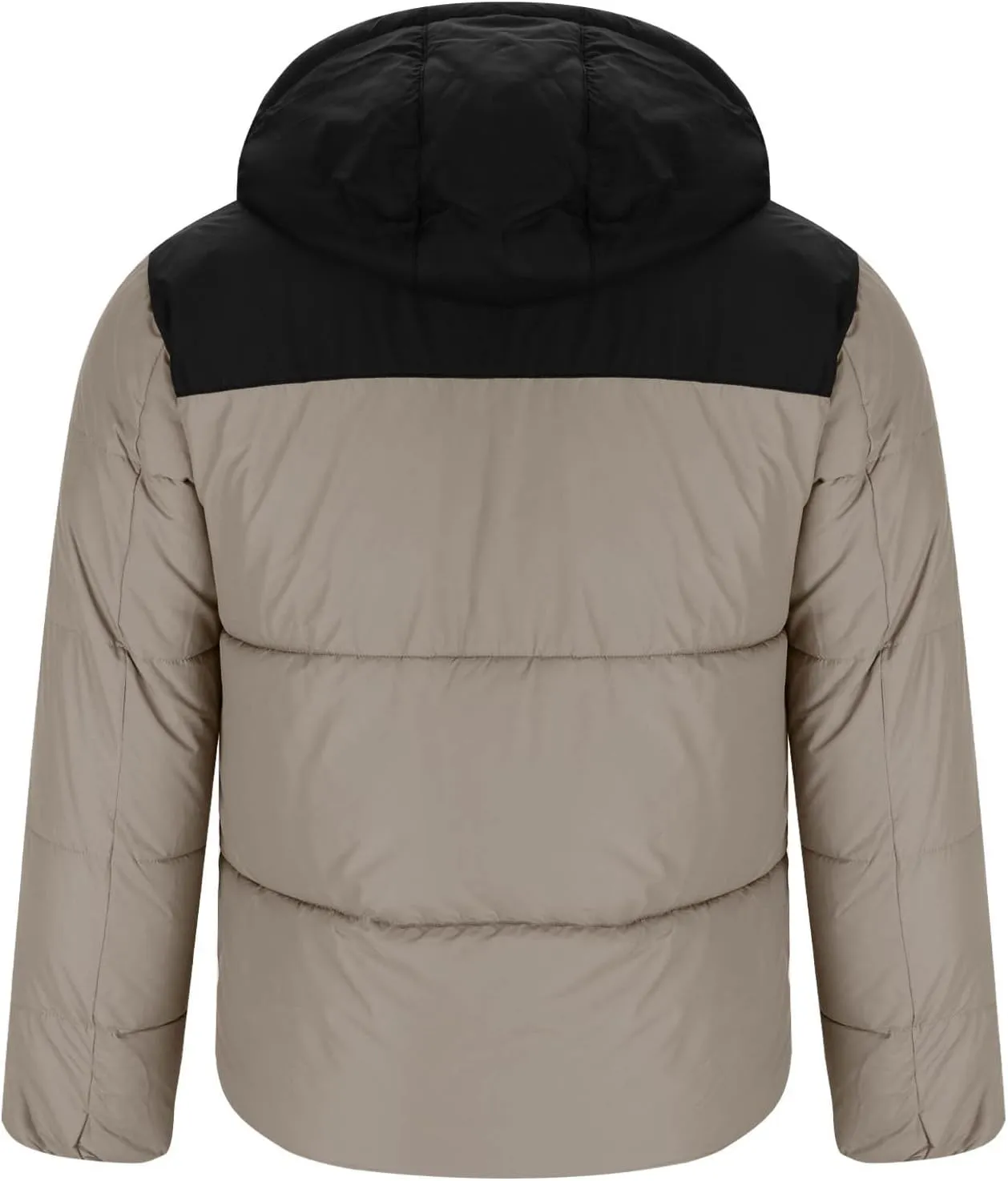 Puffer Jacket Men Zip up Padded Coat Hooded Down Jacket Warm Winter Coat Quilted Insulated Jacket Thermal Outwear