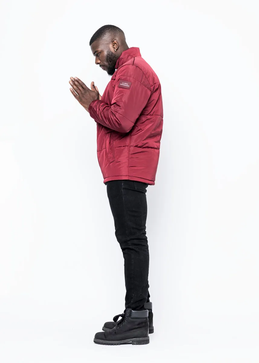 ROSE PUFFER JACKET - BURGUNDY