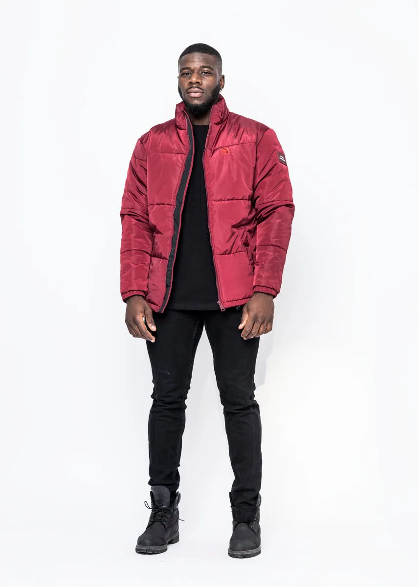 ROSE PUFFER JACKET - BURGUNDY