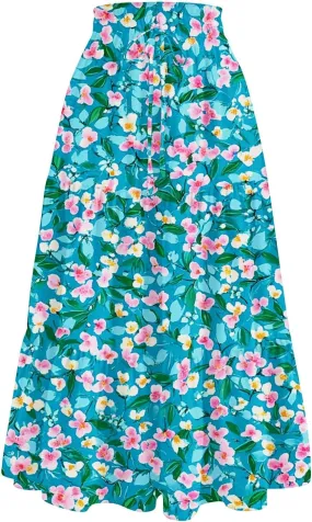 Skirts for Women Floral Trendy High Waisted Flowy Midi Skirt Boho Women's Belted Skirts