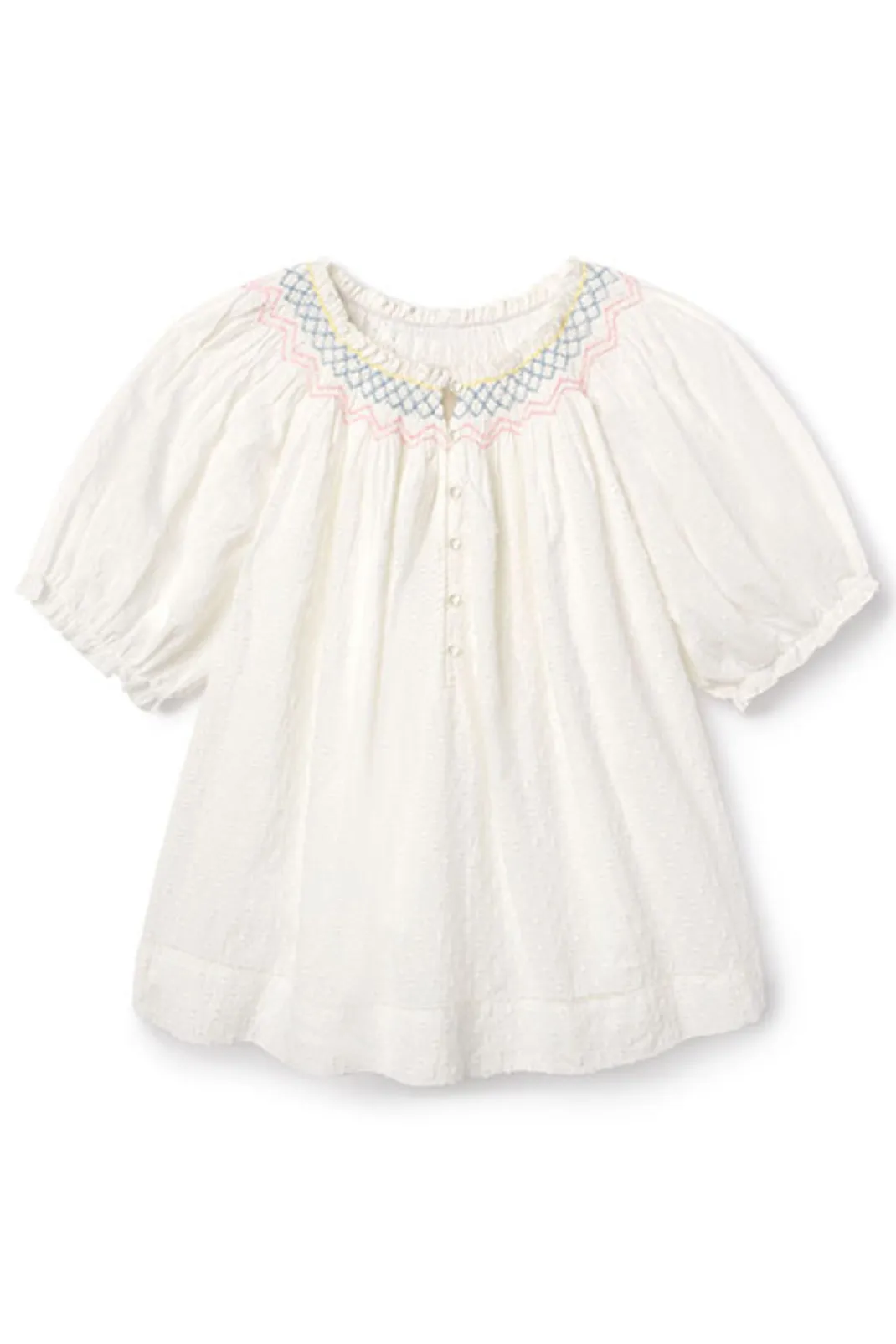 Willow Top in White Swiss Dot