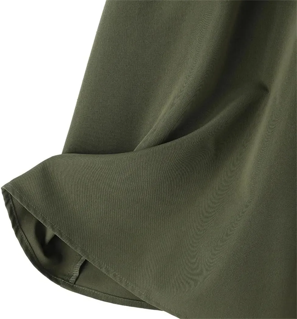 Women Vintage High Waisted Pleated Skirts Summer Fashion Buttons Beach Vacation Long Skirts
