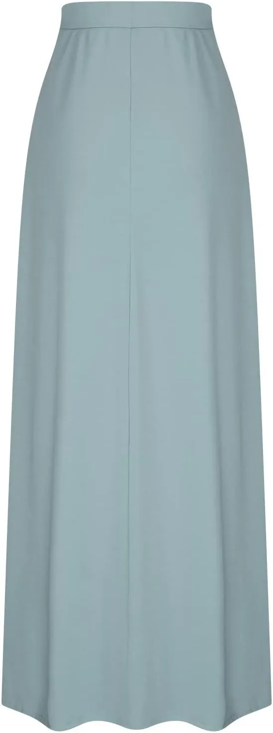 Womens Business Casual Pencil Skirt Solid Elastic High Waist Maxi Skirts 2024 Dressy Going Out Work Long Skirts