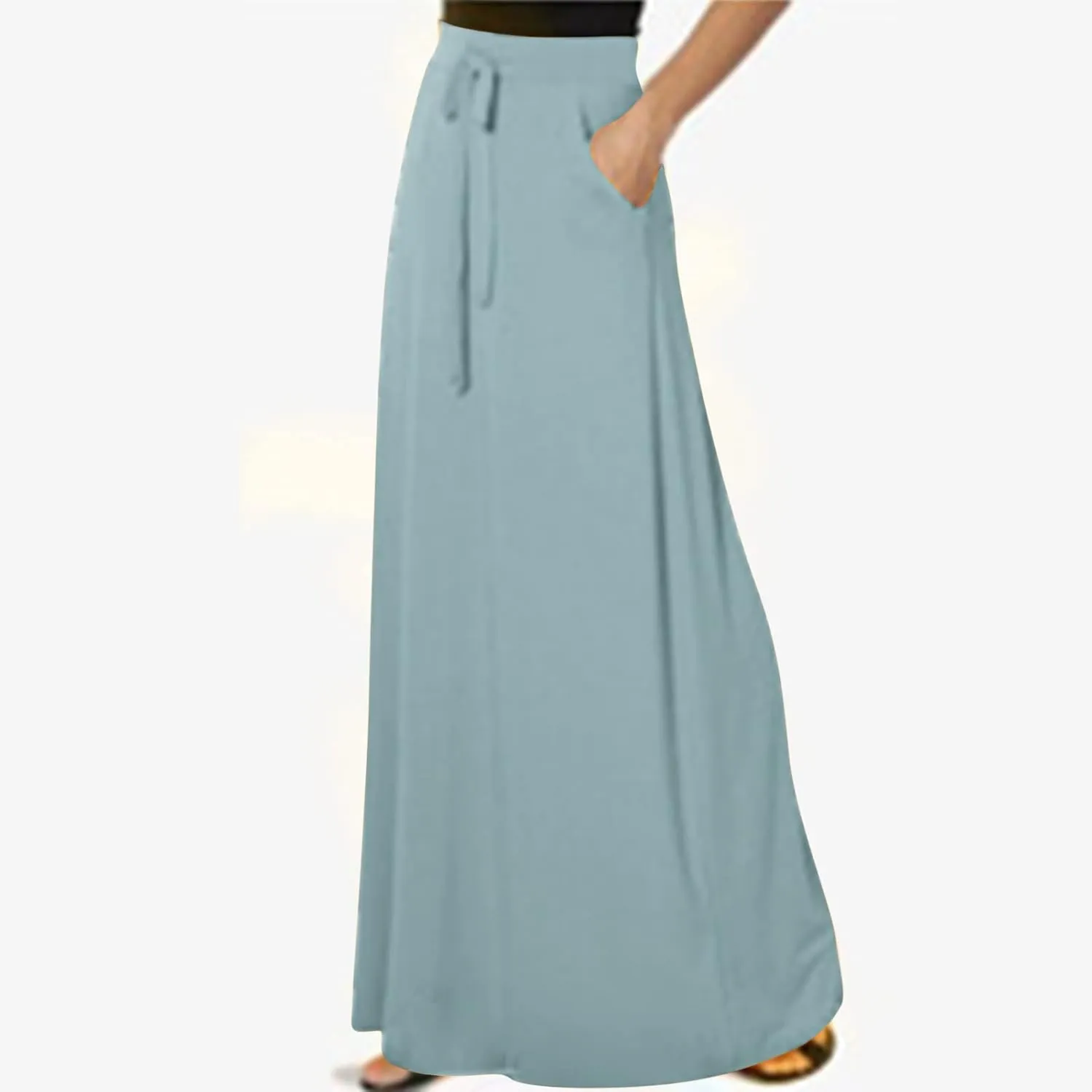 Womens Business Casual Pencil Skirt Solid Elastic High Waist Maxi Skirts 2024 Dressy Going Out Work Long Skirts