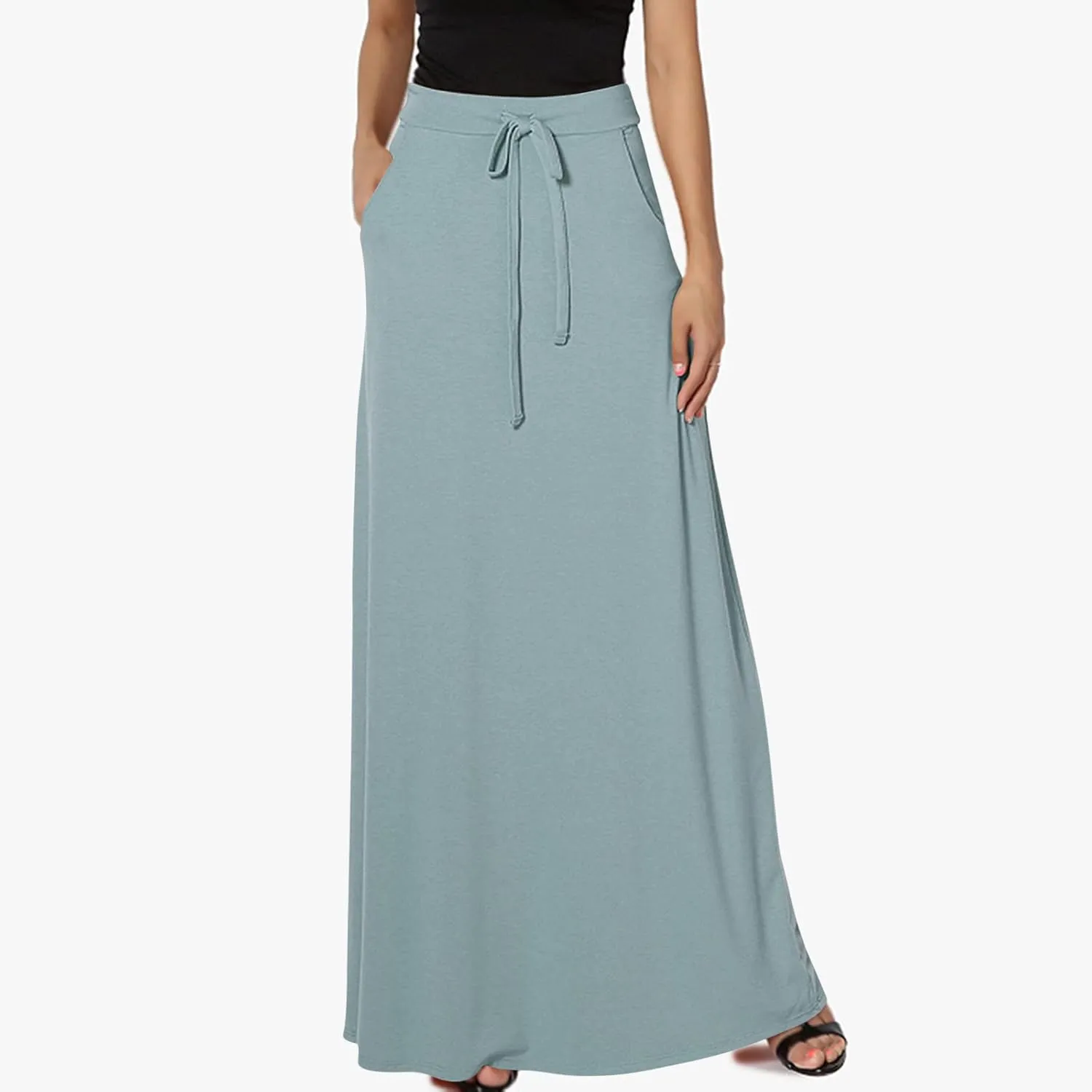 Womens Business Casual Pencil Skirt Solid Elastic High Waist Maxi Skirts 2024 Dressy Going Out Work Long Skirts