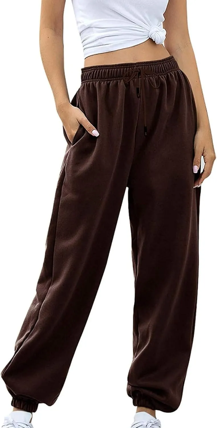 Womens Sweatpants 2024 High Waisted Baggy Sweatpants Joggers Sports Workout Jogger Pants with Pocket Teen Trousers