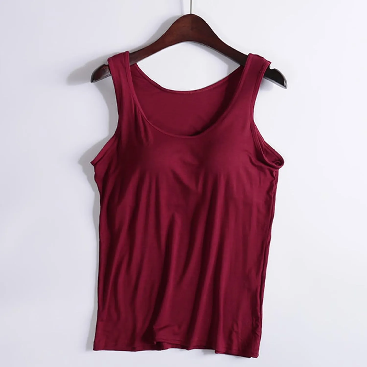 Womens Tank Tops Athletic Crew Neck Solid Color Padded Sexy Camisole Sleeveless Fashion Slim Gym Yoga Clothes 2025