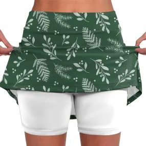 Women's Tennis Golf Skirts Floral Printed High Waist Skorts with Pockets Athletic Sports Running Workout Inner Shorts