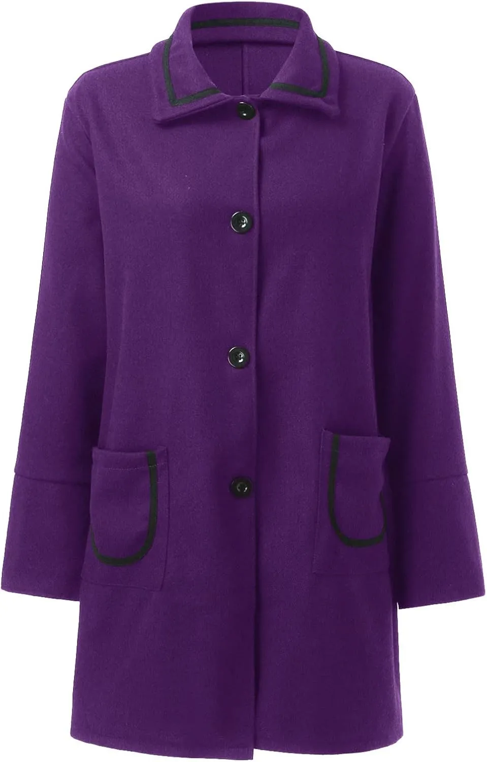 Wool Coats for Women Button Down Pea Coats Tweed Coat Plus Size Y2K Cardigan Fall Winter Long Sleeve Jacket Warm Outwear