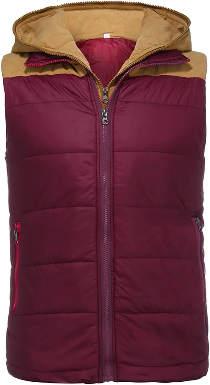 Ymosrh Men's Big and Tall Jackets Lightweight Water-Resistant Packable Hooded Puffer Down Vest Jacket Men's, S-5XL
